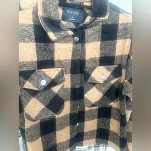 New Look Black and Tan Plaid Jacket